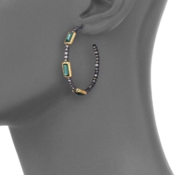 ALEXIS BITTAR EMERALD GREEN HOOPS!!! NWOT!!! - Picture 4 of 6